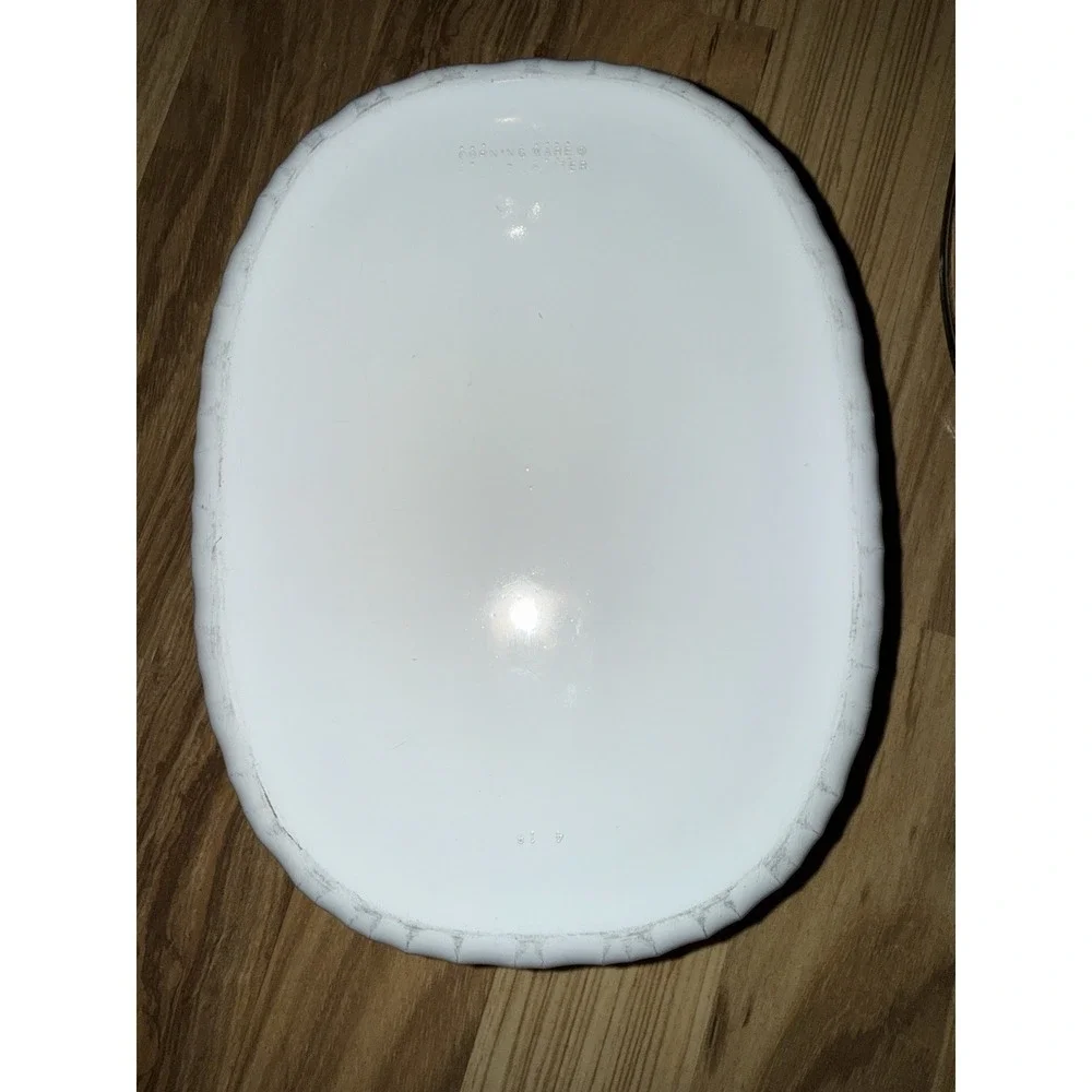 Corning Ware French White Oval Baking Pan‎ Casserole Dish F-6-B 1.8 Liter w/ Lid